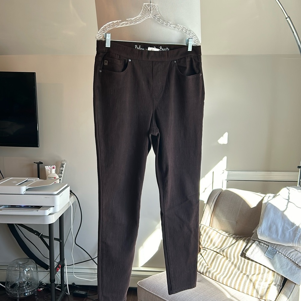 Kim Gravel brand brown denim leggings slim fit